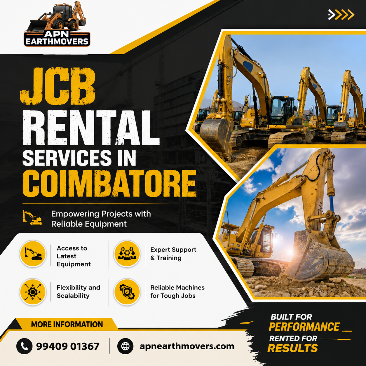 Earthmoving Machinery Rental in Coimbatore